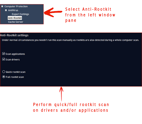 Anti-Rootkit Settings