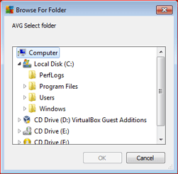 Browse to location of file/folder to be added to the Exception Rule