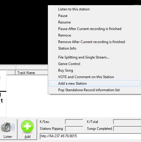 Stream Ripper add new station
