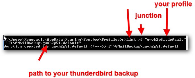 Symlink Postbox Thunderbird Profile Migration