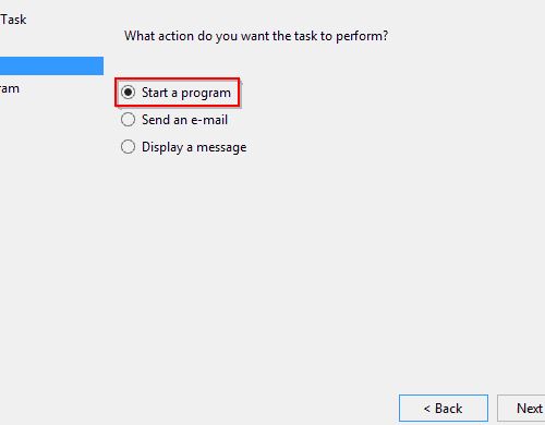 Select Start a Program
