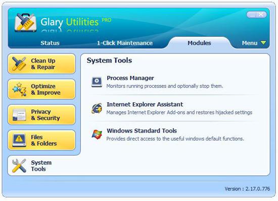 System tools Windows 7
