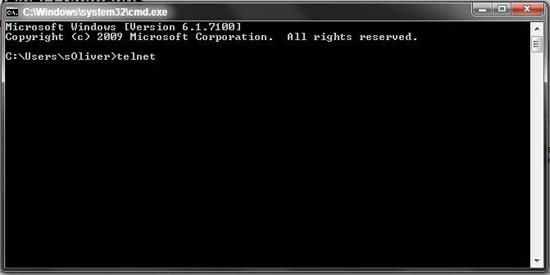 Telnet in Windows 7