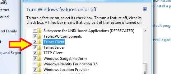 How to Enable Telnet in Windows 8