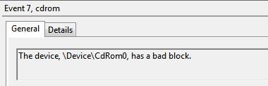 The Device Device Cdrom0 Has A Bad Block
