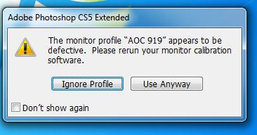 The Monitor Profile Aoc 919 Appears To Be Defective Pleas Rerun