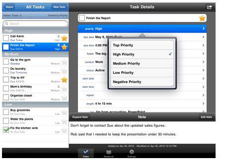 Toodledo Task Manager iPad App