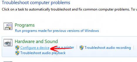 Troubleshooting Click on Configuer a Device