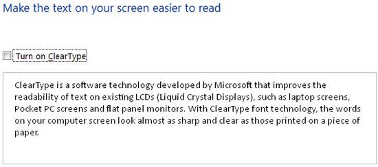 Uncheck turn on cleartype