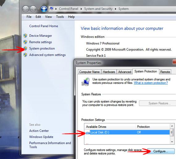Turn On System Protection 1