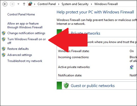 turn on windows firewall windows