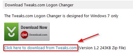 Download TweaksLogon directly from Tweaks.com