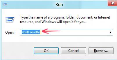 Type shell:sendto and press Enter