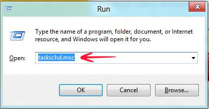 Type taskschd.msc and press enter