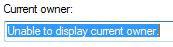 Unable to display Current owner
