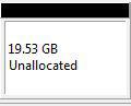 unallocated space