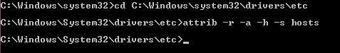 Change File Attribute of Hosts File