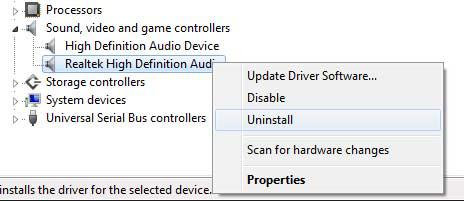 Uninstall Sound Devices And Software