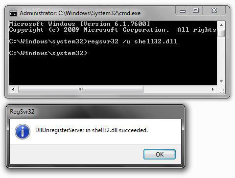 Unregister DLL via Command Prompt