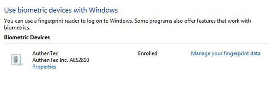Use Biometric Devices with Windows 7