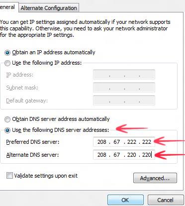 Use the following DNS server