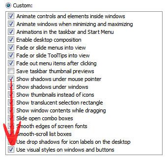 Use Visual Styles On Windows And Buttons