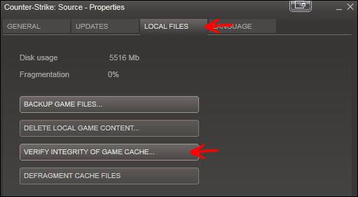 Verify integrity of Steam game cache
