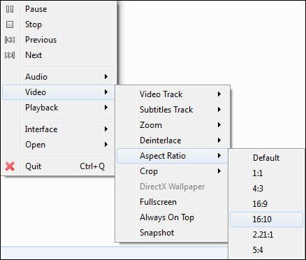 VLC Aspect Ratio