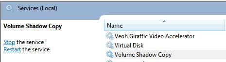 Volume Shadow Copy Service 1