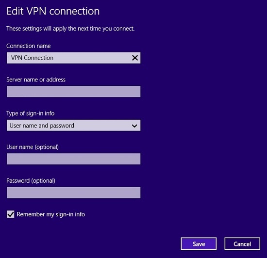 vpn connection edit windows8