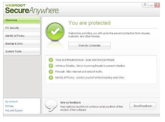 Webroot Secure Anywhere 2013 Screenshot