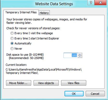 Website data settings