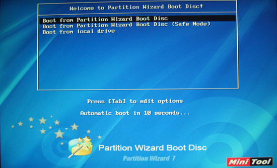 Welcome To Partition Wizard Boot Disc