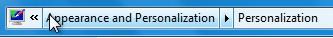 Where is the personalization center in Windows 8