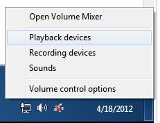 Win7 Playback Devices