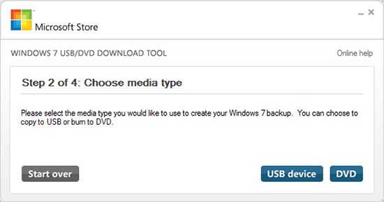 Windows 7 USB DVD Download Tool - Screen 2 of 4
