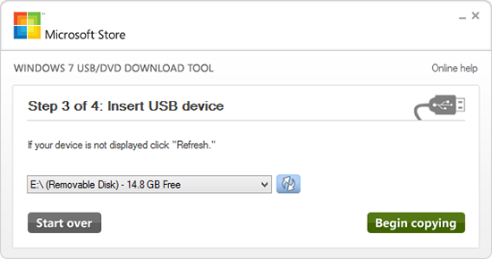 Windows 7 USB DVD Download Tool - Screen 3 of 4