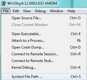 WinDBG Set Symbol File Path