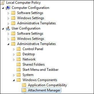 Windows 7 Attachment Manager