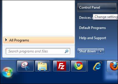 Windows 7 Control Panel Settings