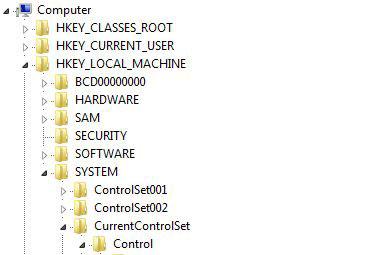 Windows 7 Current Control Set Local Machine