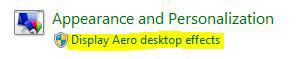 Display Aero Desktop Effects