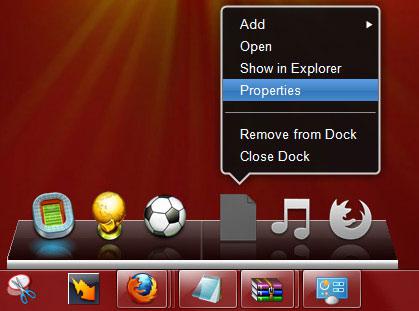 Windows 7 Dock: Icon Properties