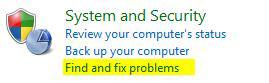 Windows 7 Find and Fix Problems