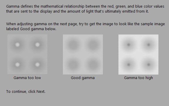 Windows 7 Gamma Calibration