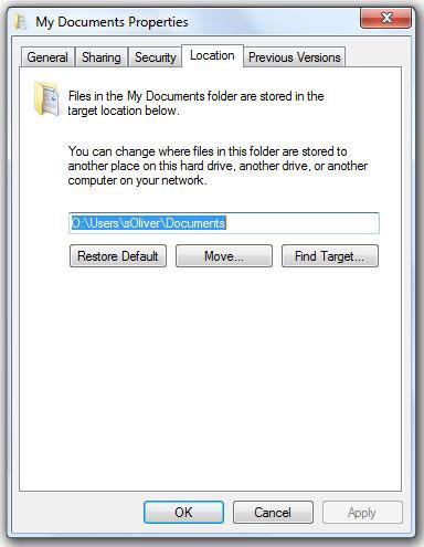 Windows 7 My Documents Folder Location