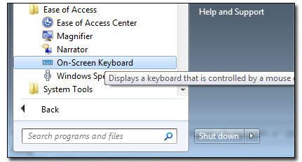 Windows 7 On-Screen Keyboard Software