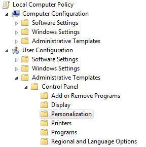 Windows 7   Policy Personalization