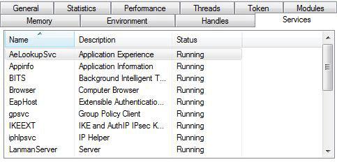 Do you know what processes a service is running?