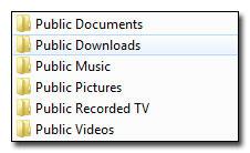 Windows 7 Public Folders